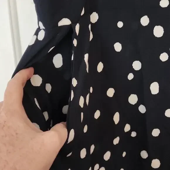 Maurices Dark Navy Rayon Dotted Pants. 3X - Picture 3 of 8